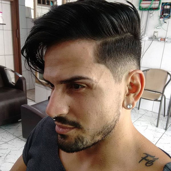 Long Comb Over Hairstyle + Low Fade