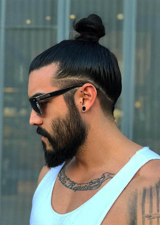 Man Bun with Beard Style