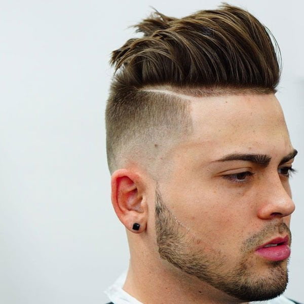 Thick Swept Back Undercut Fade