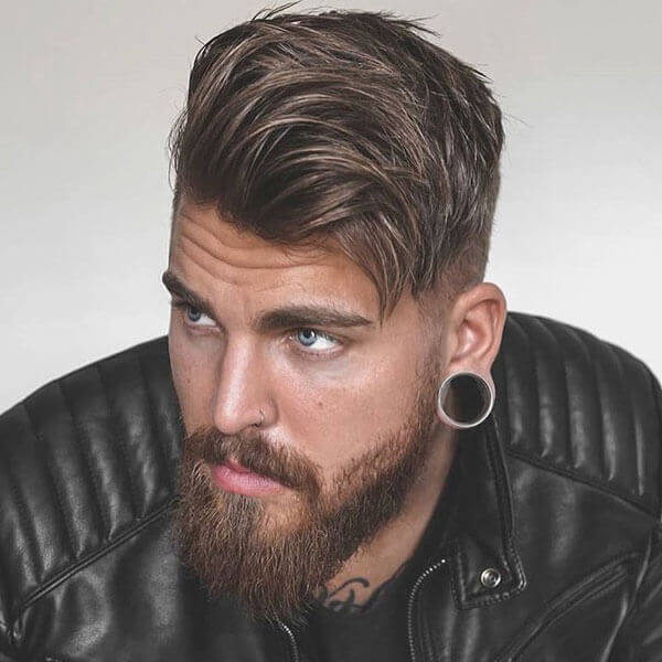 Medium Side Swept Men’s Hairstyle