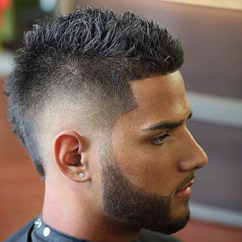 Burst Fade Mohawk + Thick Beard style