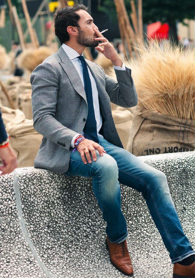 The Grey Blazer With Jeans For Men