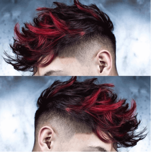 Red Highlights on Black Hair