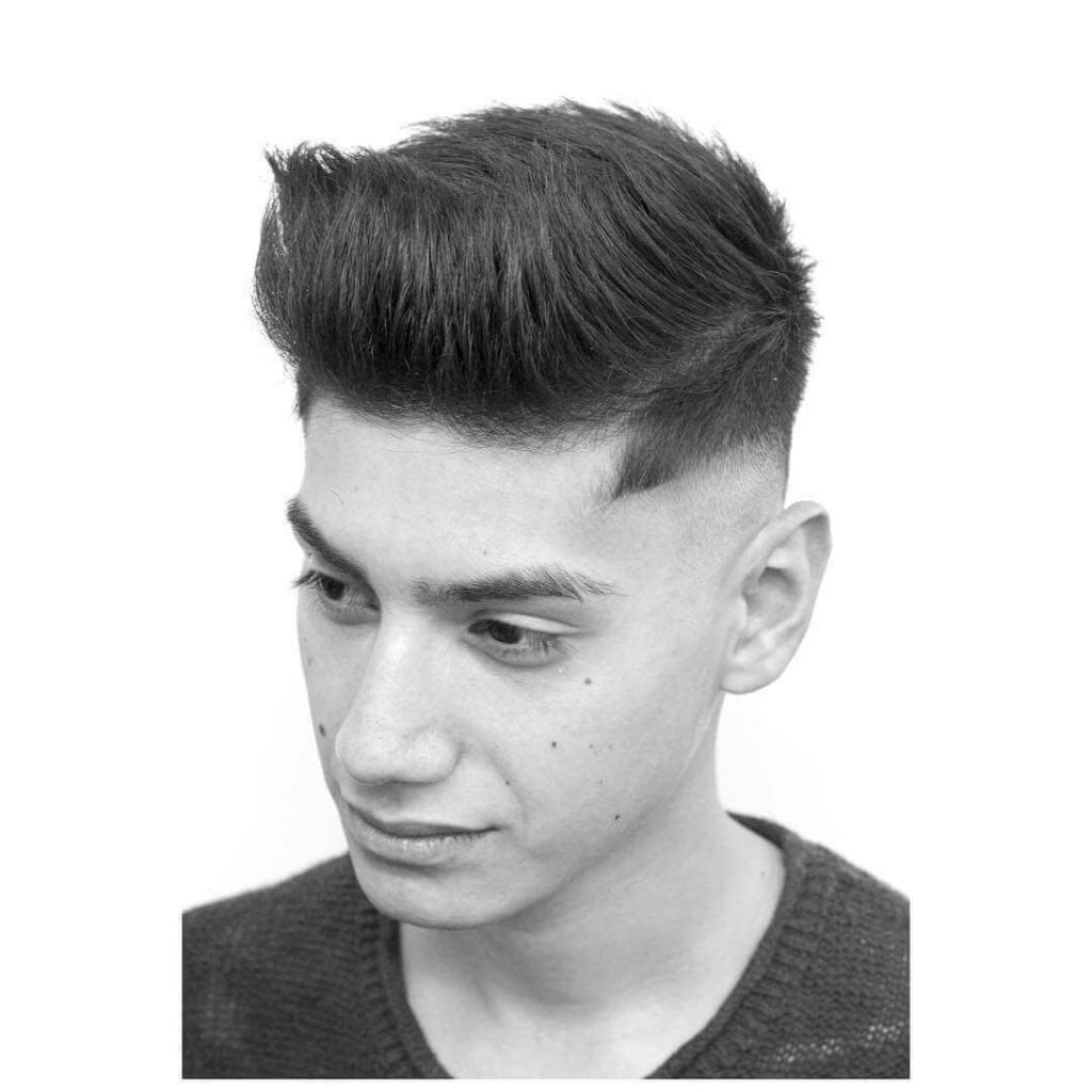 Quiff Haircut + Mid Skin Fade