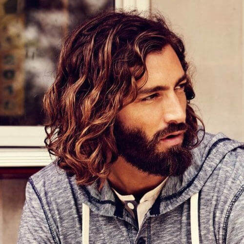 Curly Long Hair Styles with Beard