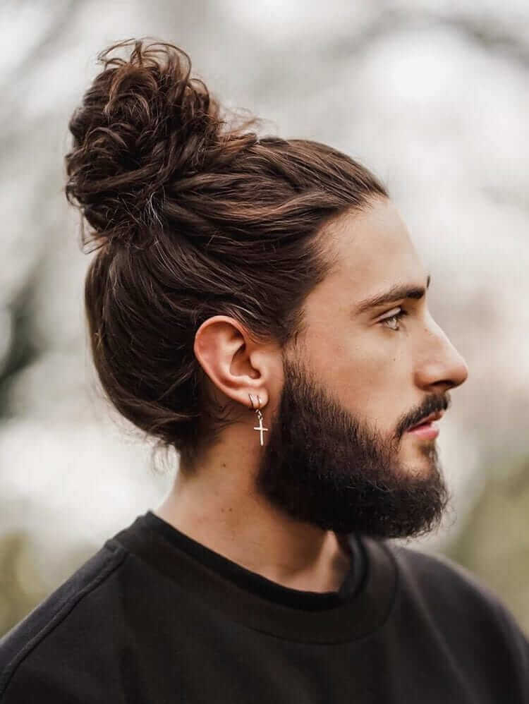 Man Bun with Beard Styles