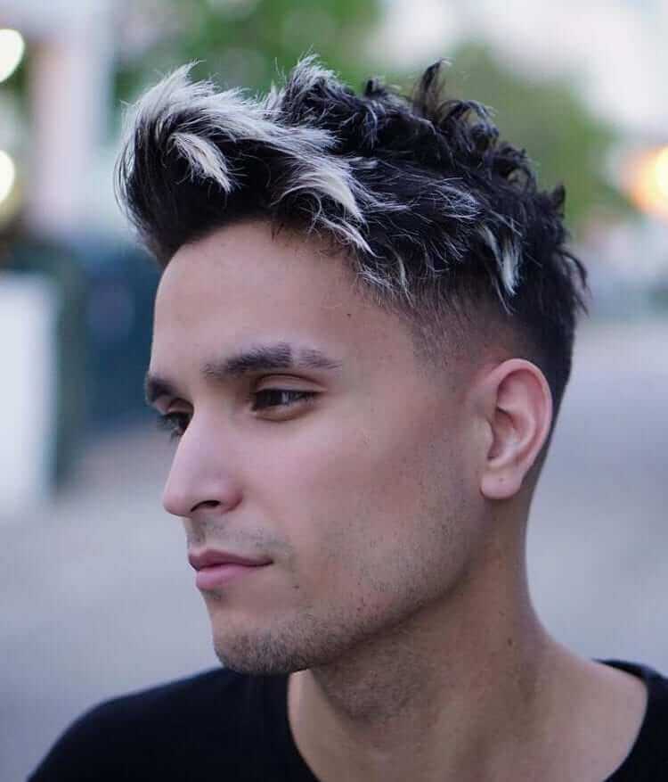 Mens Highlights Hair with Short Volumed Sides