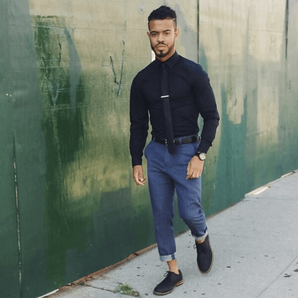 Black Shirt Outfit Ideas for Men 2021-Black Shirt Combination Pants- black shirt matching pants and shoes