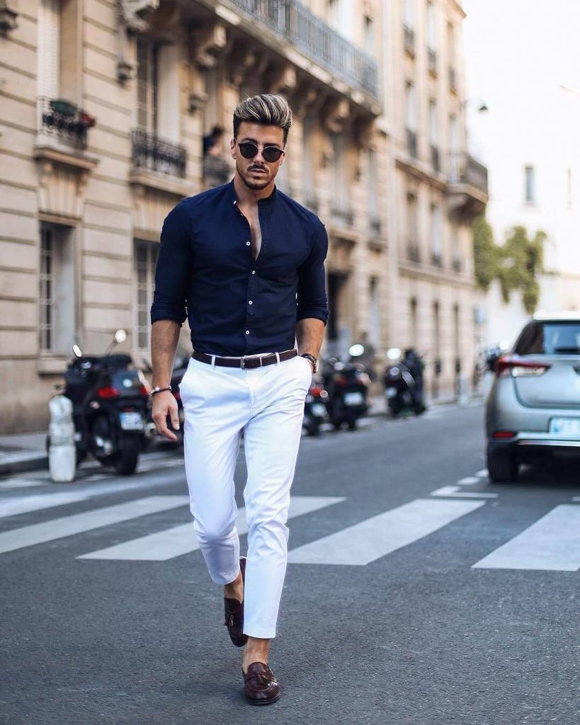 Black Shirt Outfit Ideas for Men 2021-Black Shirt Combination Pants- black shirt matching pants and shoes