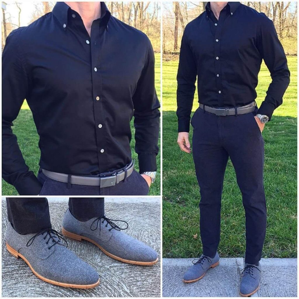 Black Shirt Outfit Ideas for Men 2021-Black Shirt Combination Pants- black shirt matching pants and shoes