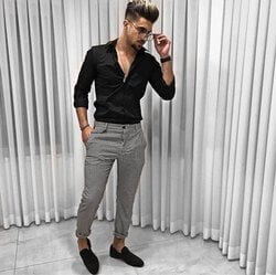 Black Shirt Outfit Ideas for Men 2021-Black Shirt Combination Pants- black shirt matching pants and shoes