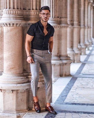 Black Shirt Outfit Ideas for Men 2021-Black Shirt Combination Pants- black shirt matching pants and shoes