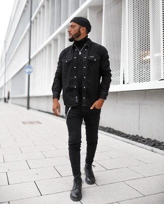 Black Shirt Outfit Ideas for Men 2021-Black Shirt Combination Pants- black shirt matching pants and shoes