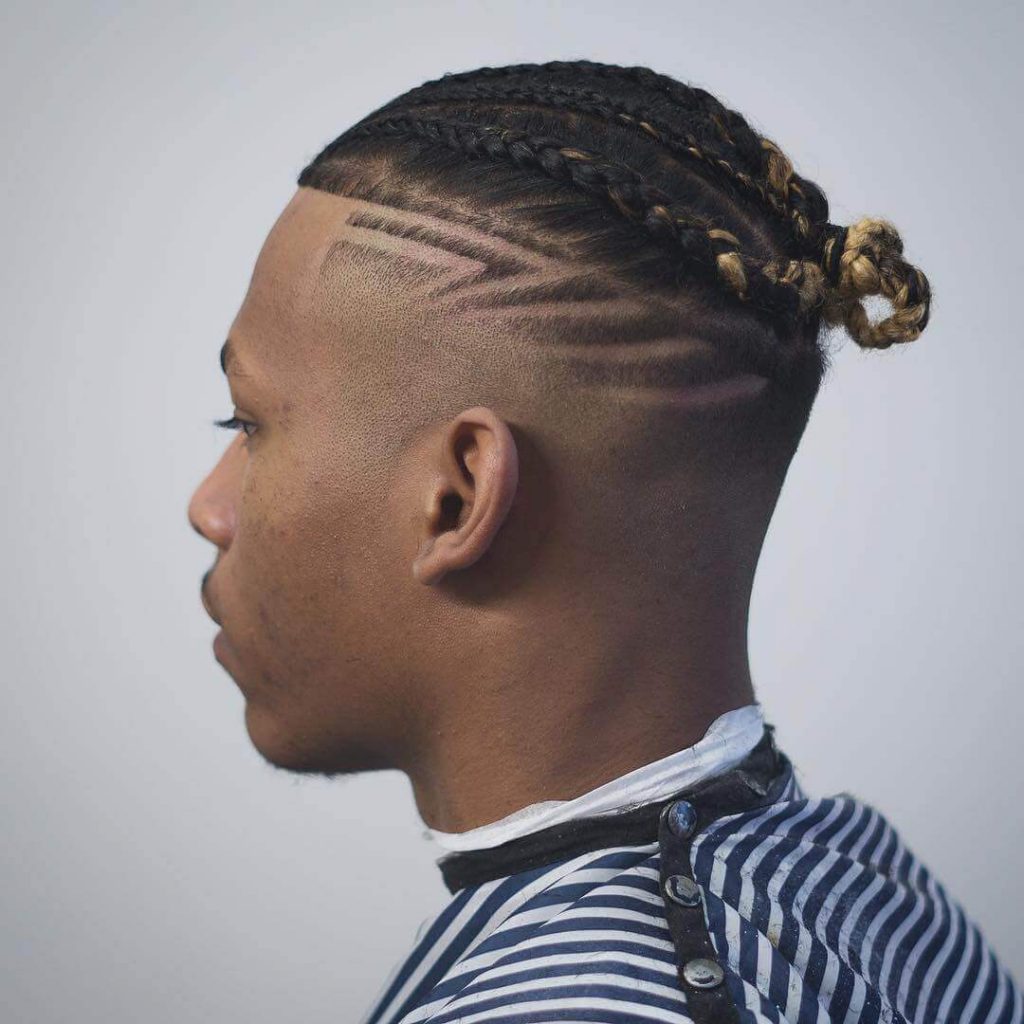 Fade Haircut With Braids