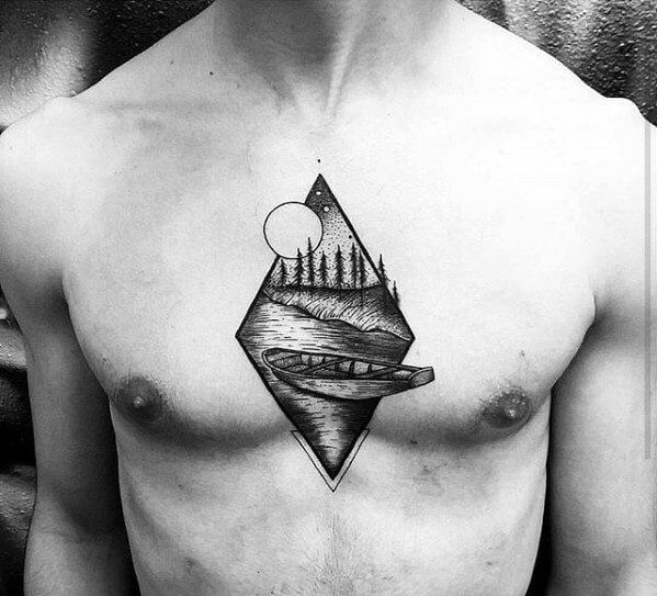 simple chest tattoos for guys-26