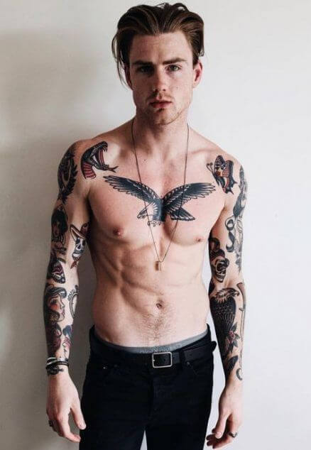 simple chest tattoos for guys-27