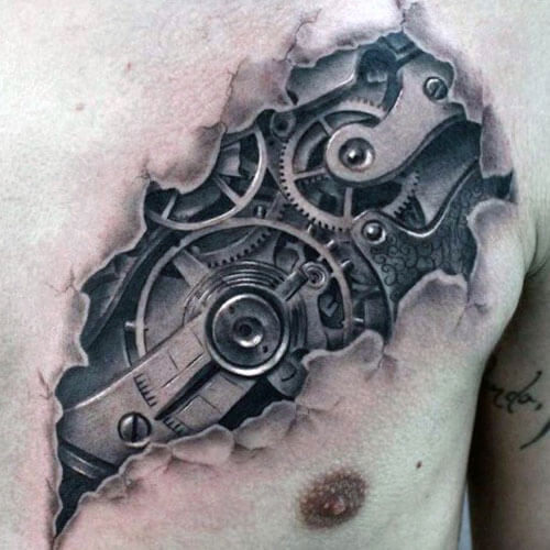 compass tattoo chest