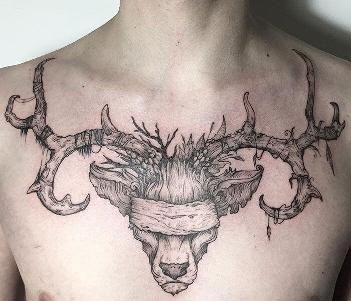 deer tattoo small-47