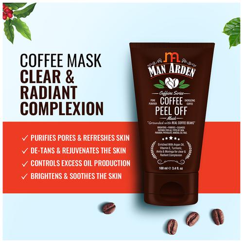 Caffeine Coffee Peel Off Mask, Man Arden