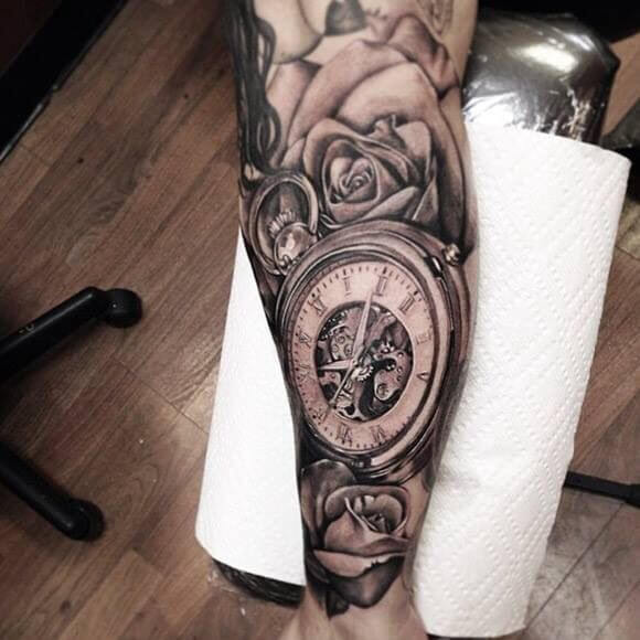 clock tattoos for men