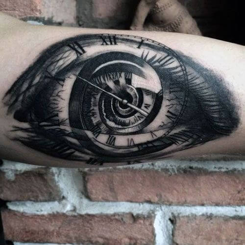 eye clock tattoo designs