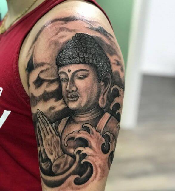 religious inner bicep tattoos for men