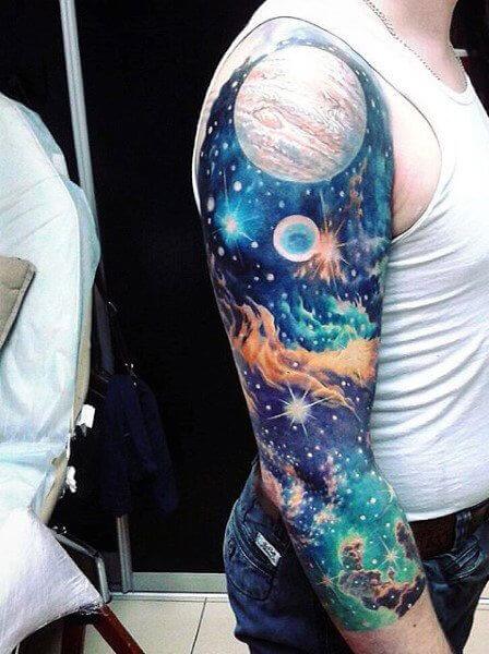 space and stars tattoos