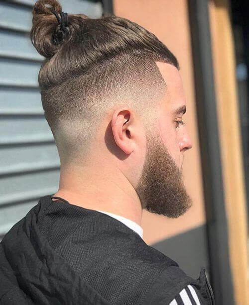 man bun with beard styles