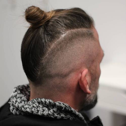 man bun undercut fade