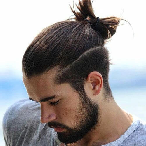 man bun fade haircut