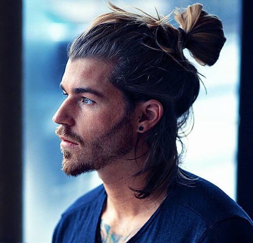 man bun braids long hair