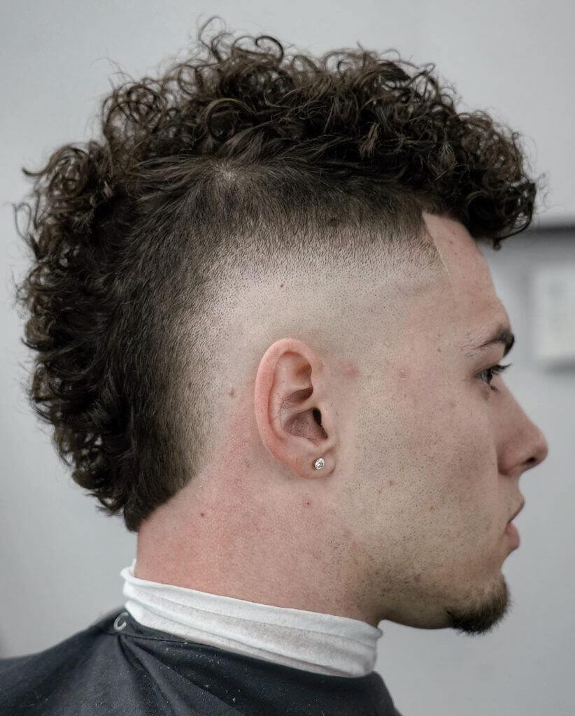 Curly Mohawk Fade-