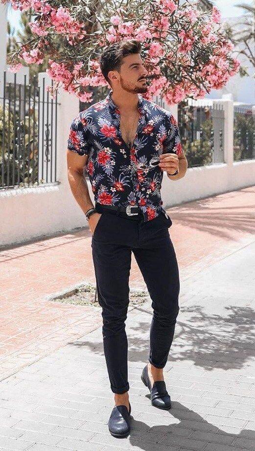 mens designer floral shirts