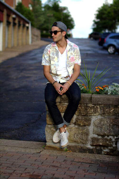 mens designer floral print shirts