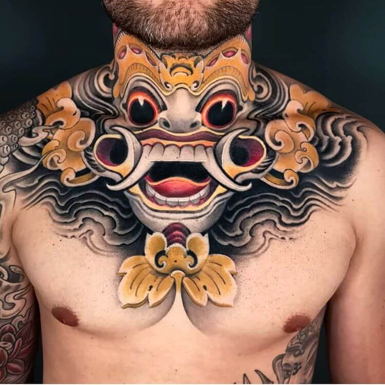 Front neck tattoos for men 2022