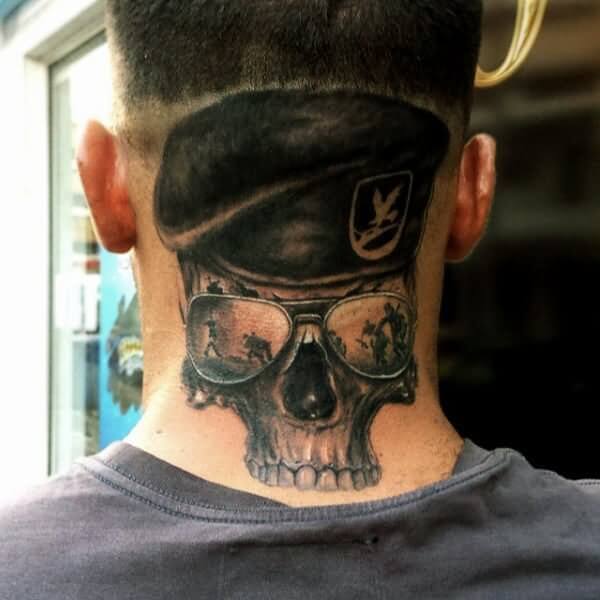 back neck tattoos for men 2021-skull tattoos for men 2022