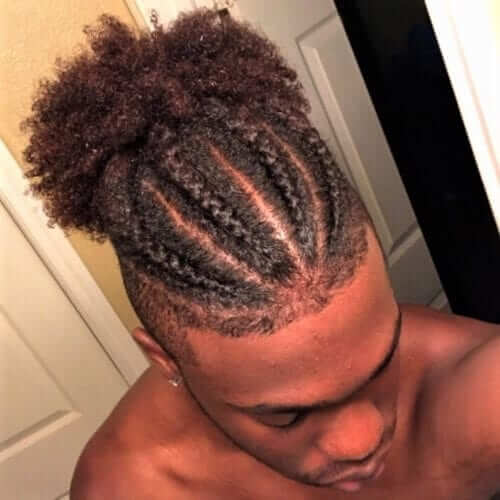 Mens Half Cornrow Hairstyles-