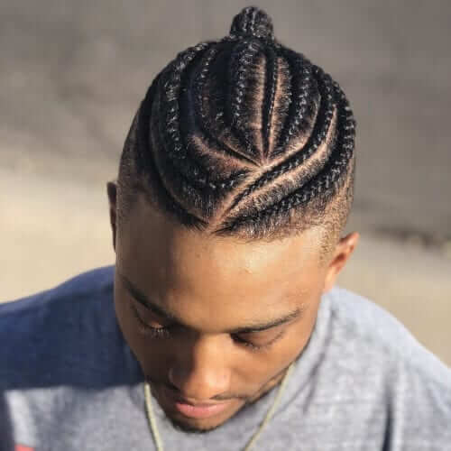 braided top knot men