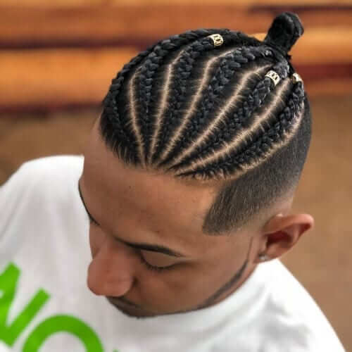 cornrow braids with beads men