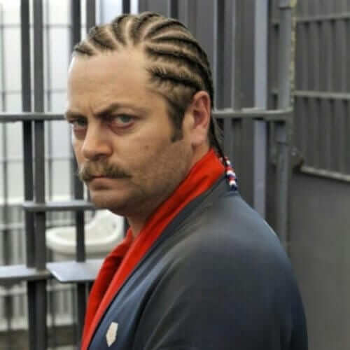 Ron Swanson Cornrows Hair