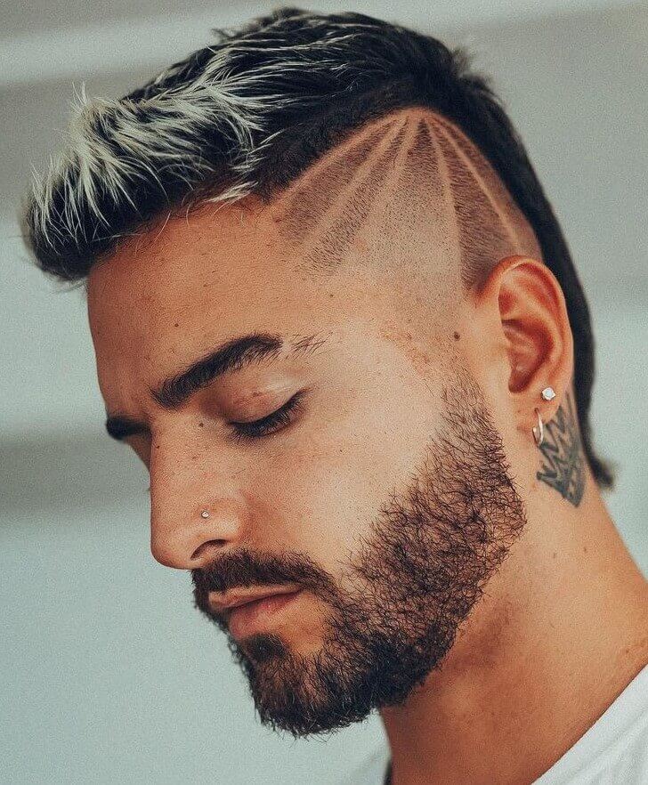 Creative Line Haircut with Short Mohawk