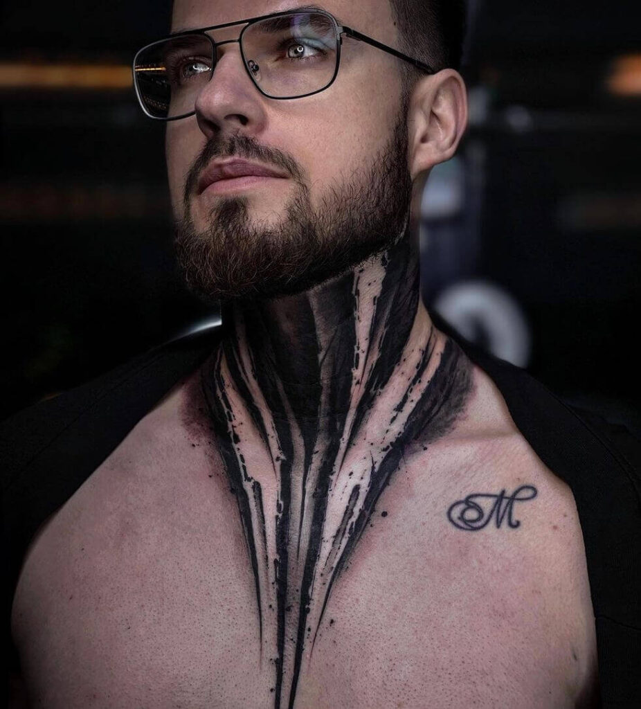 front neck tattoos for men 2023