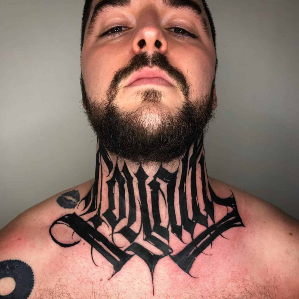 throat tattoos for men