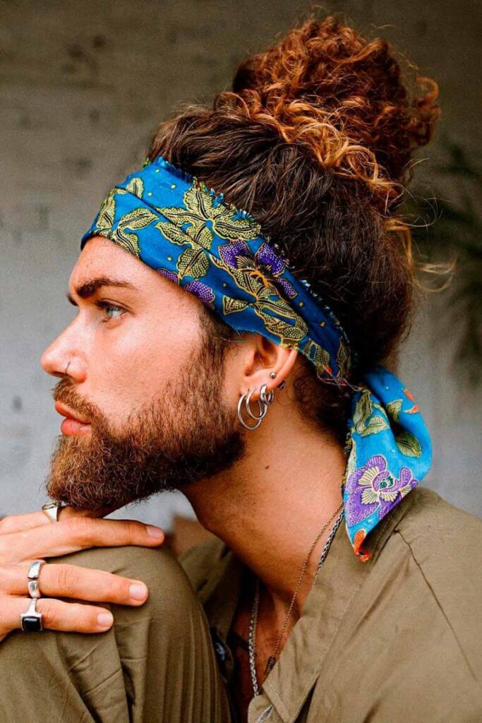 Curly Man Bun hairstyles 2023