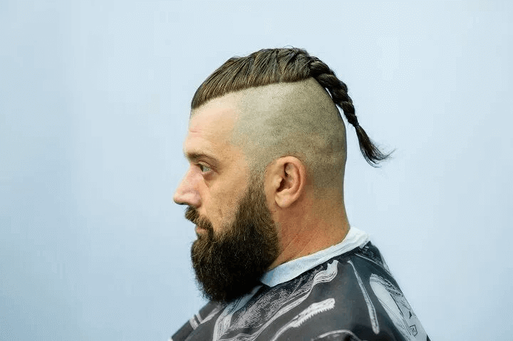 Viking Braid With Fade Haircuts For Men