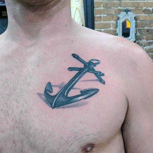 Anchor collarbone tattoos