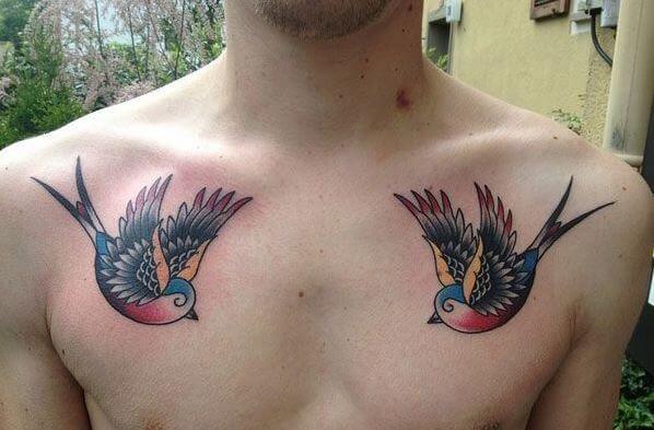 Love Birds Collar Bone Tattoo-19