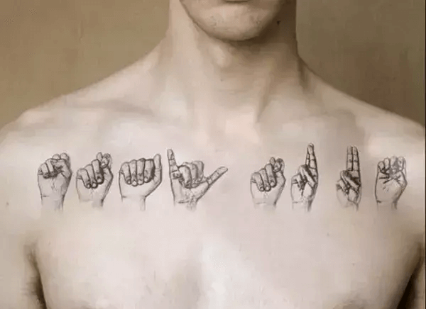 Sign Language Collarbone Tattoo-13