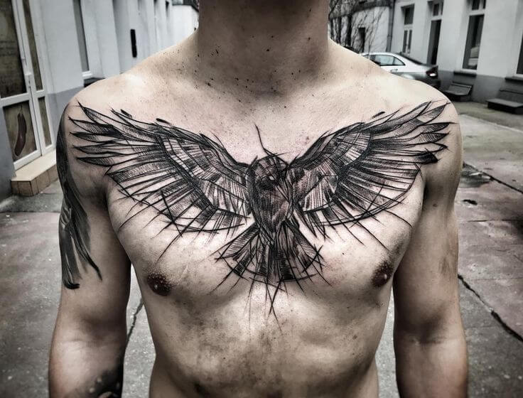 eagle tattoo on chest