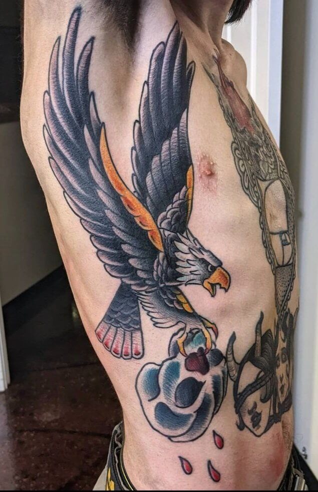 eagle tattoo on ribs